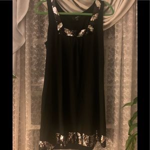 Black Express dress with silver sequins